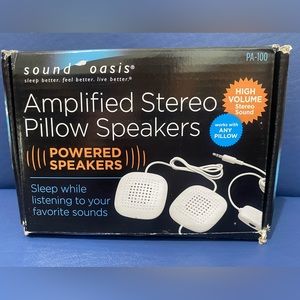New Sound Oasis Amplified Stereo Pillow Speakers with volume control PA-100